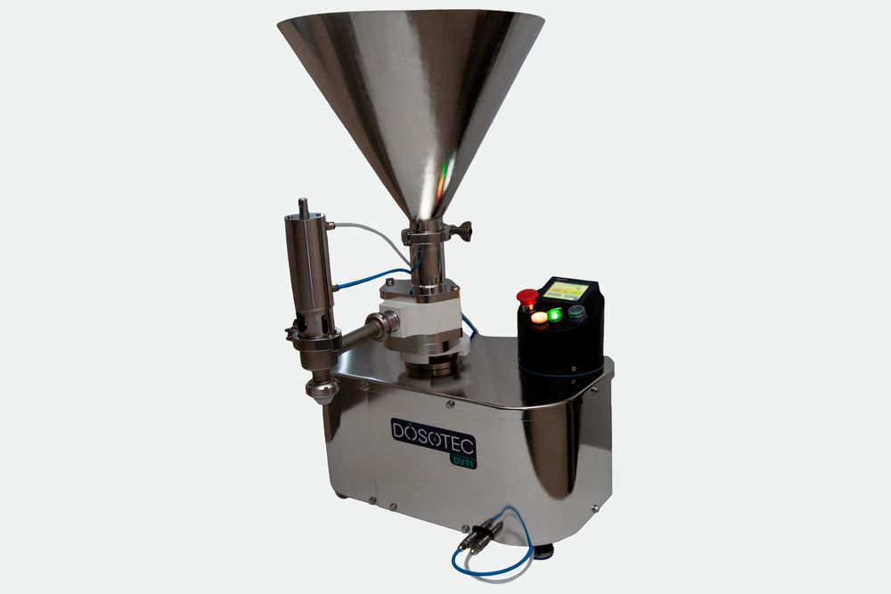 Doseuse de table DOSOTEC : Sortie avec vanne pneumatique adaptée à vos produits (clapet, pince…)